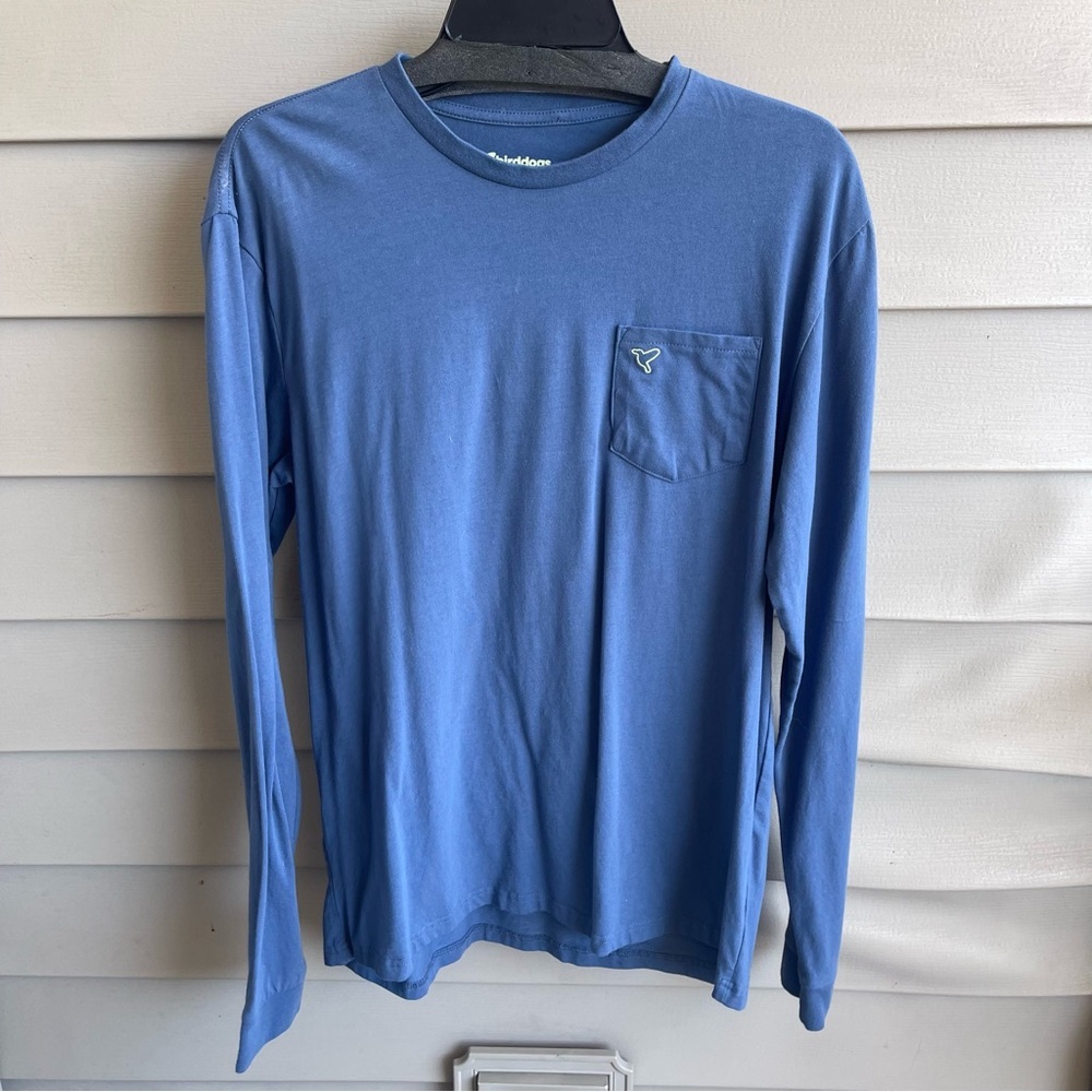 Bird Dogs Performance Long Sleeve Tee Shirt Men's Large‎ Pocket Blue Tech
